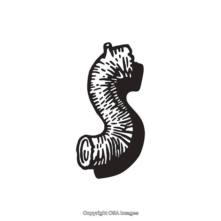 Artistic Black and White Illustration of the Letter S