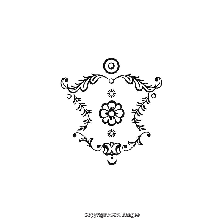 Intricate Black and White Decorative Floral Ornament Design