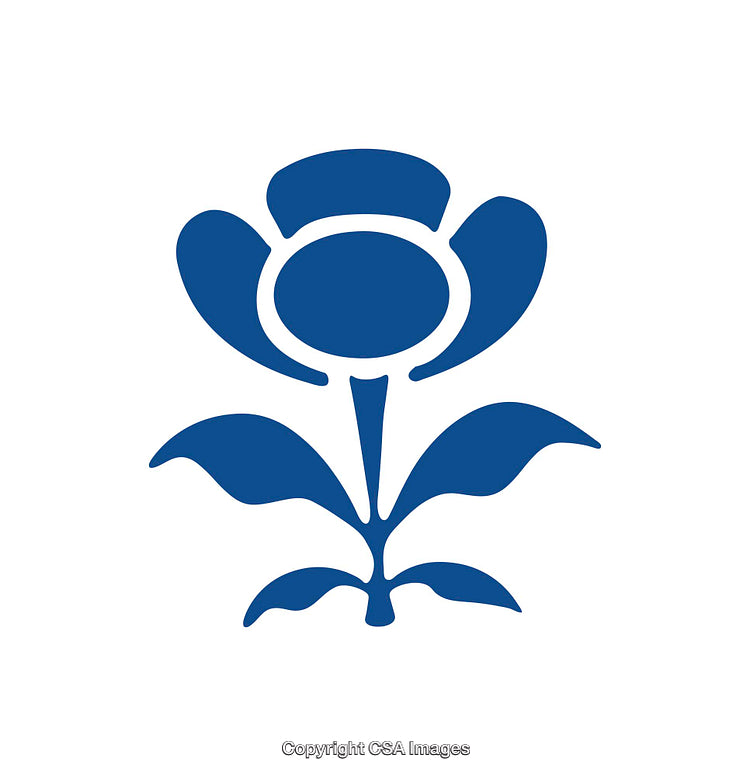 Blue Stylized Flower Icon for Decorative or Branding Purposes