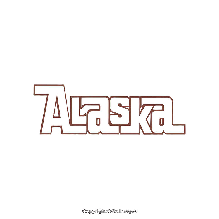 Bold Typography Illustration Featuring the Word Alaska in Monochrome Style