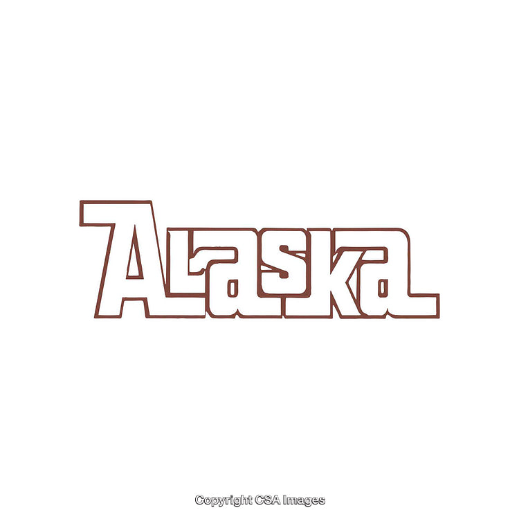 Bold Typography Illustration Featuring the Word Alaska in Monochrome Style