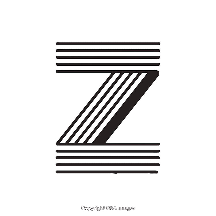 Bold Graphic Illustration of the Letter Z With Geometric Design