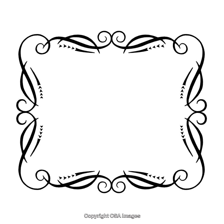 Elegant Black and White Decorative Border Design with Swirls
