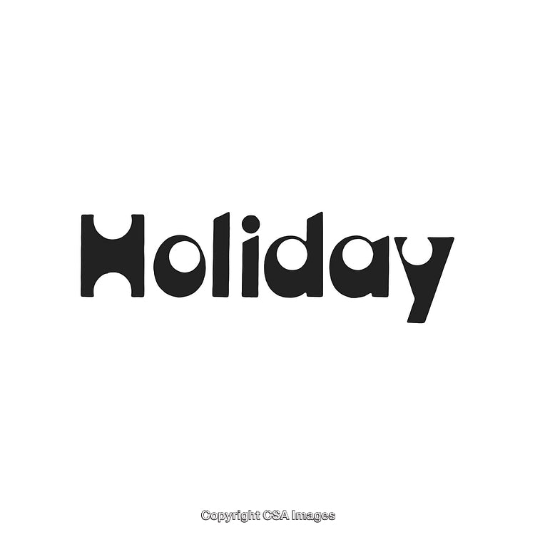 Simple Black-And-White Holiday Typography Illustration With Unique Lettering Style
