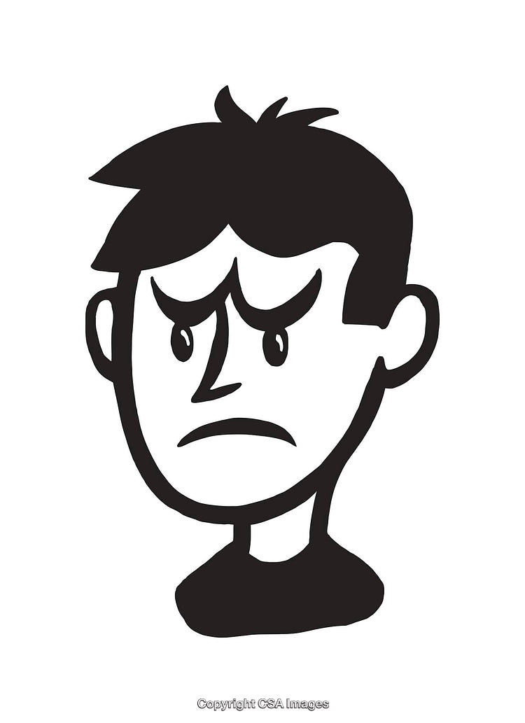 Black-And-White Line Art of an Angry Facial Expression