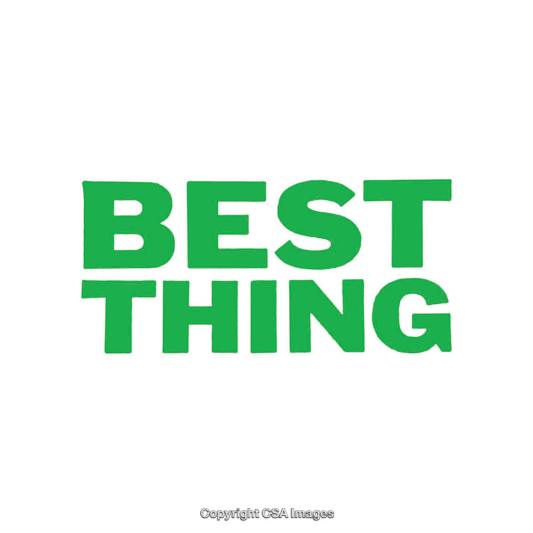 Green Text Design Featuring The Words Best Thing on White Background