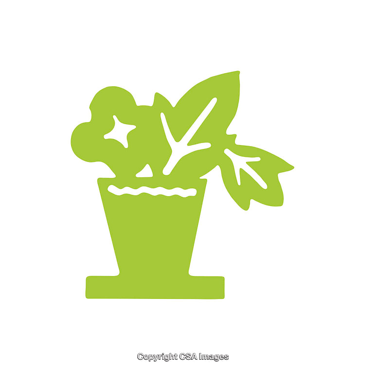 Green Icon of a Potted Plant in Minimalistic Style