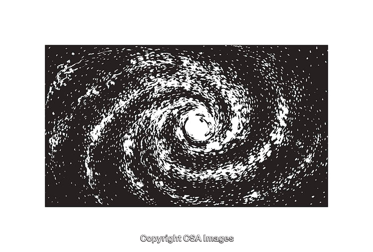 Abstract Black and White Spiral Design in Vector Illustration