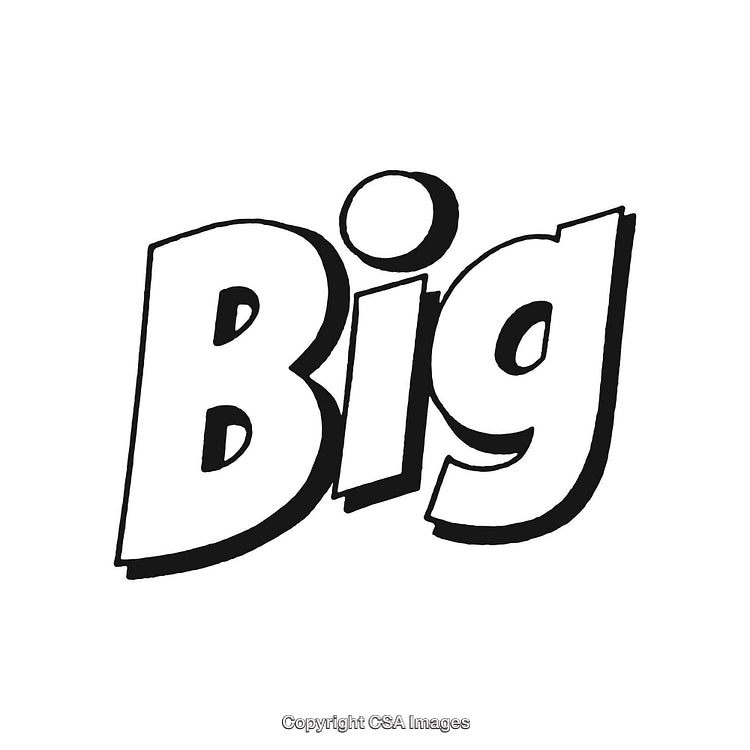 Bold Typography of the Word "Big" in Thick Black Outline Style