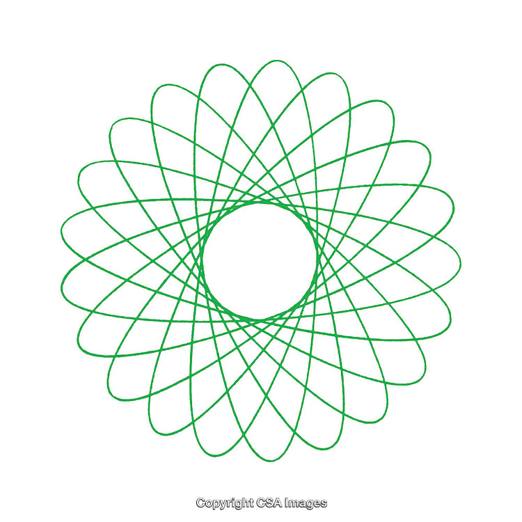 Intricate Geometric Pattern in Green with Abstract Symmetry Design