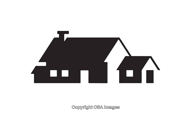 Silhouette of a House Icon in Minimalistic Black and White Design