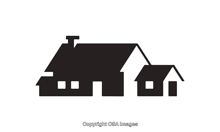 Silhouette of a House Icon in Minimalistic Black and White Design