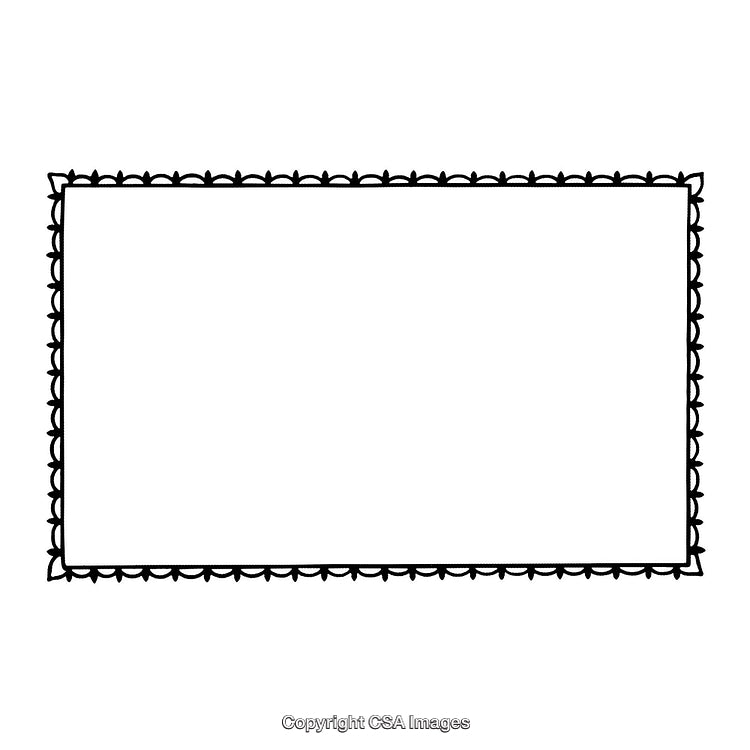 Decorative Black and White Frame with Simple Leaf Patterned Border