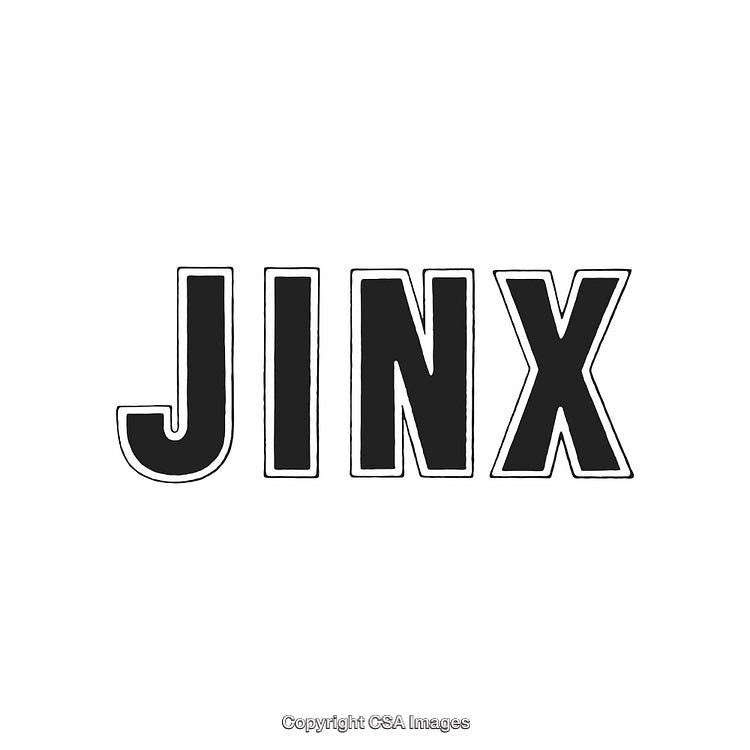 Bold Artistic 'Jinx' Typography Design With Black Lettering on White Background