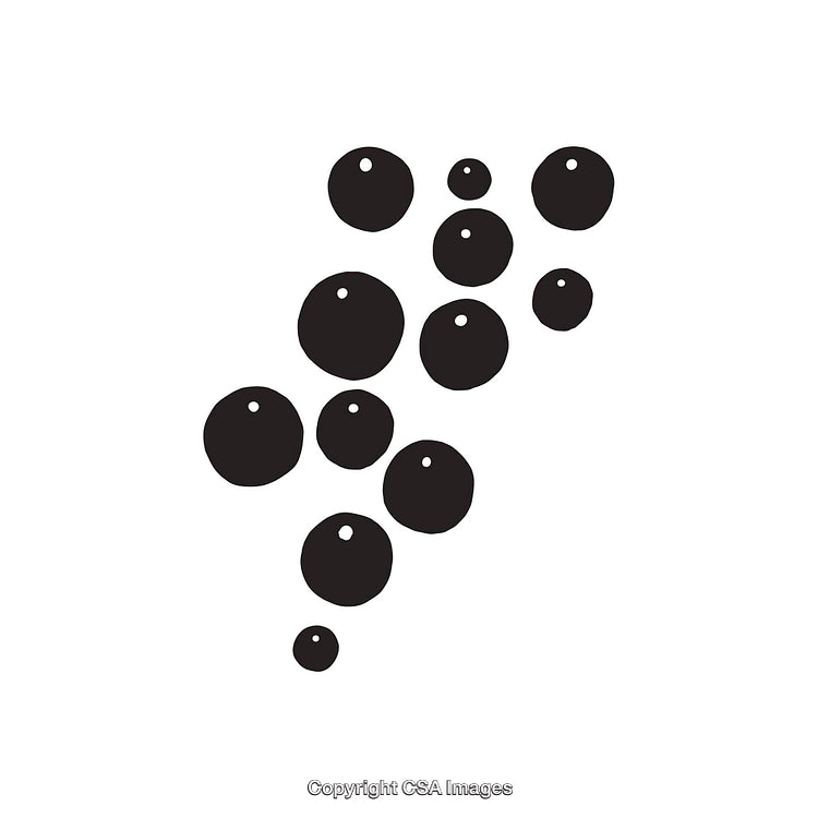 Black Solid Circular Dingbat Shapes on a White Background
