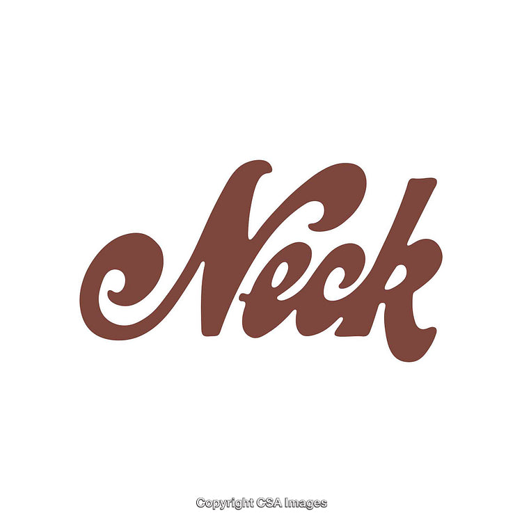 Elegant Single Color Script Typography Design Saying 'Neck' in Brown