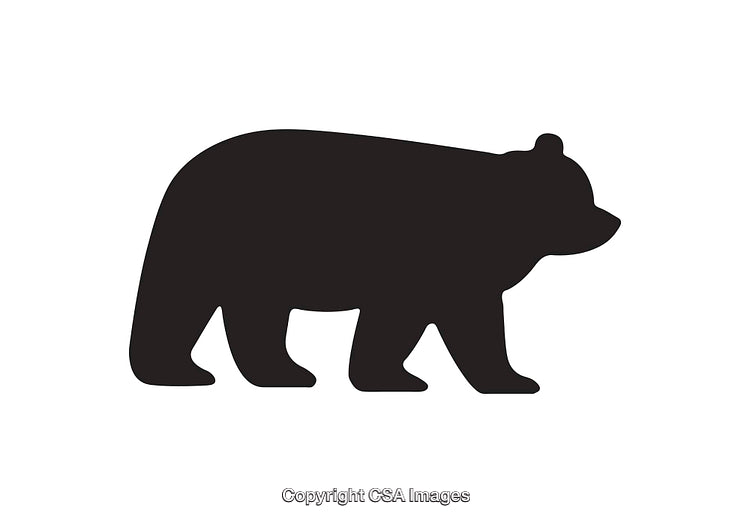 Black Silhouette of a Bear Icon on a White Background