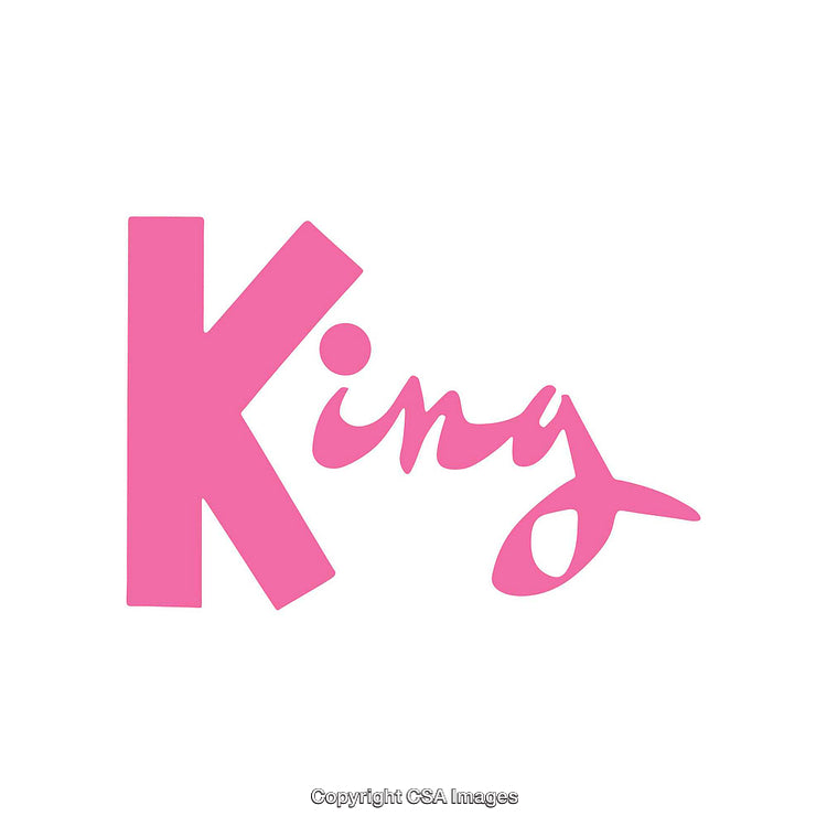 Pink Typographic Artwork Featuring the Word 'King' in a Stylish Font