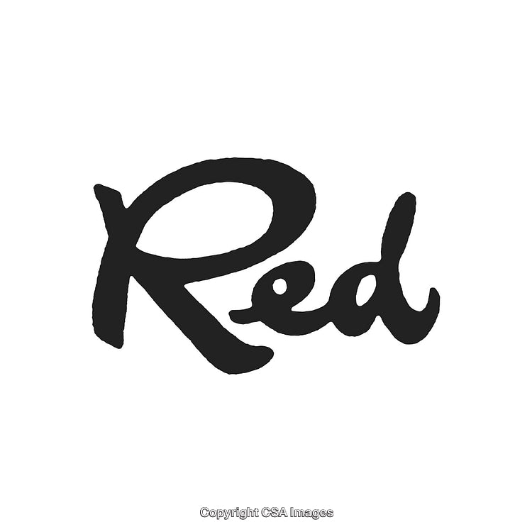 Stylized Black Handwritten Red Text on White Background Minimalist Design