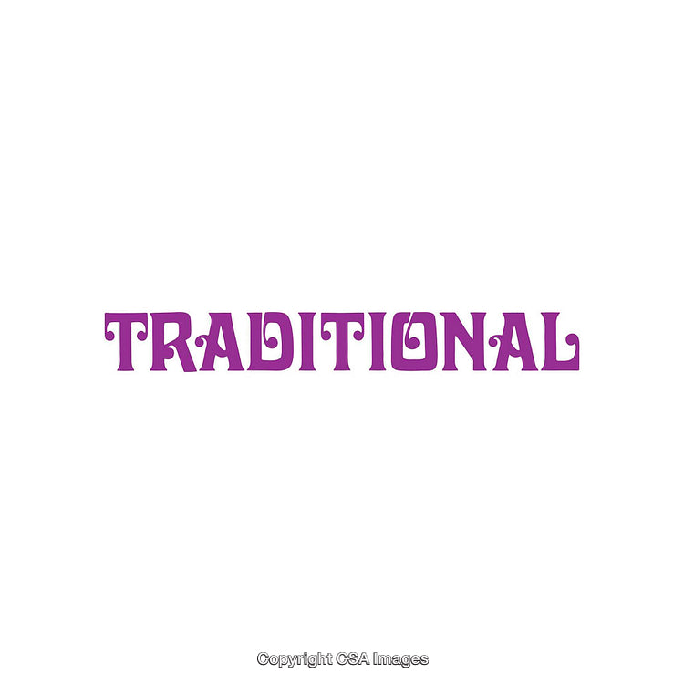 Vibrant Purple 'Traditional' Word Art on a Minimalist White Background
