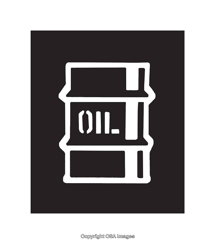 Simple Black And White Icon of Oil Barrel Design