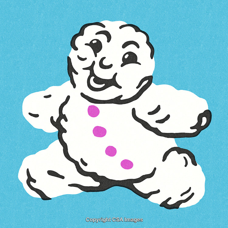 Charming Cartoon Snowman Illustration with Bright Colors on a Vibrant Background