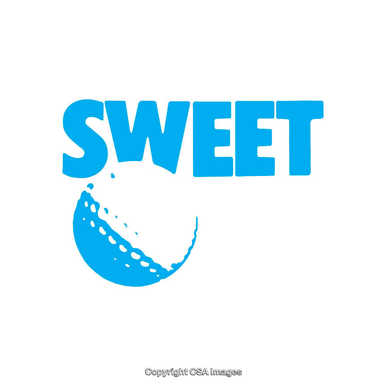Blue Typography Design With Bold Sweet Word Art Illustration