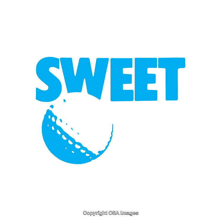 Blue Typography Design With Bold Sweet Word Art Illustration