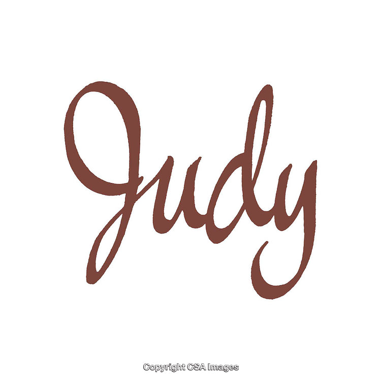 Elegant Handwritten Script of the Name 'Judy' in Brown Text