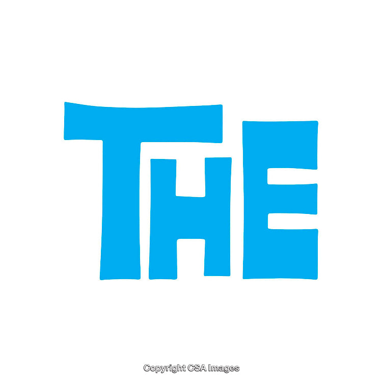 Blue Stylized The Text on a Clean White Background