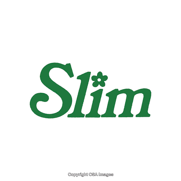 Green Slim Text Design With Decorative Typography on White Background