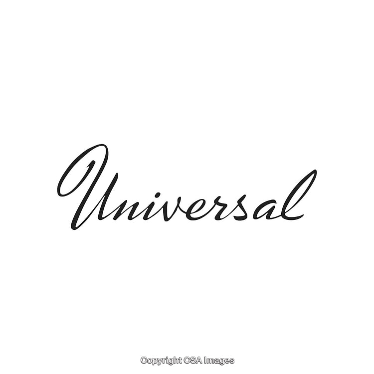 Elegant Typography Displaying the Word Universal in Stylish Script Font