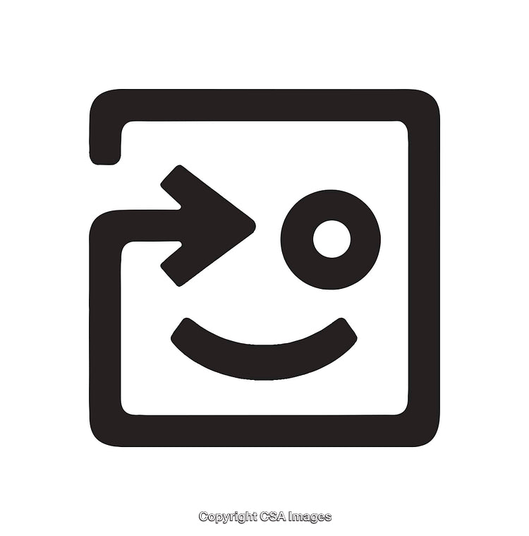 Minimalist Black And White Icon With Smiling Face Design