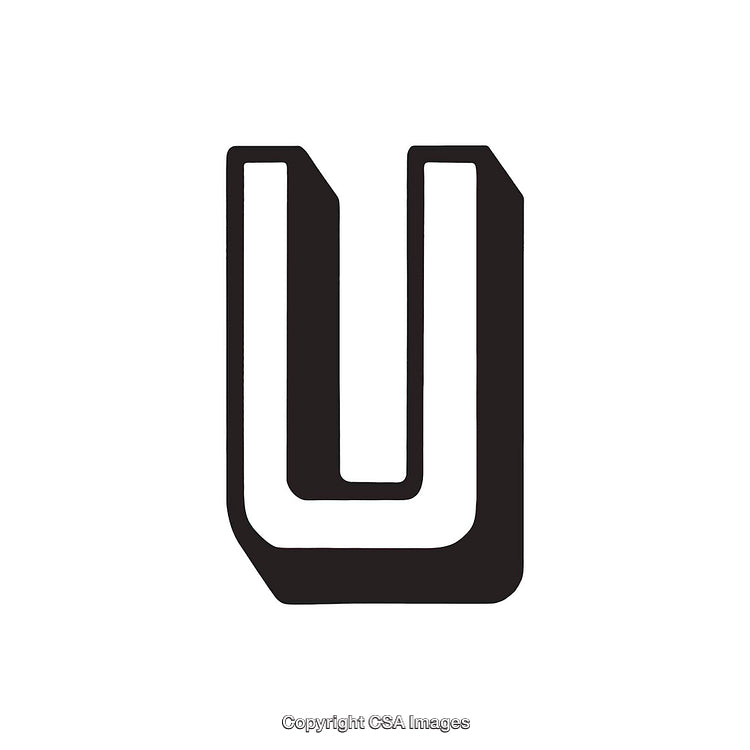 Simple and Minimalistic Bold Graphic Depicting the Letter U in Black