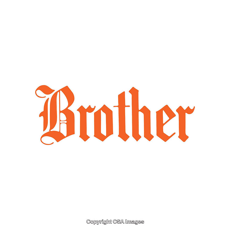 Vintage Styled Text Design Featuring the Word Brother in Bold Orange Letters