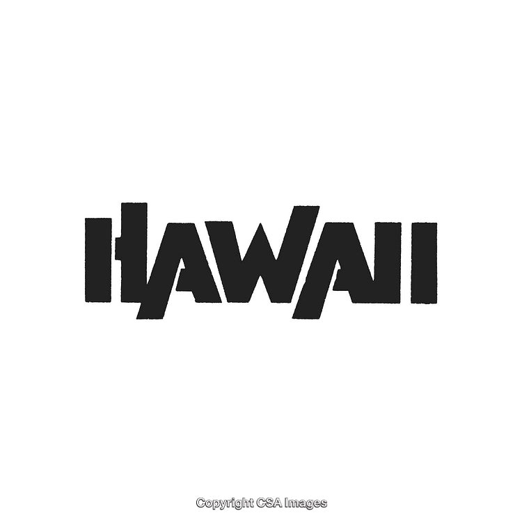 Bold Stylized Typography Design Representing the Word Hawaii in Monochrome