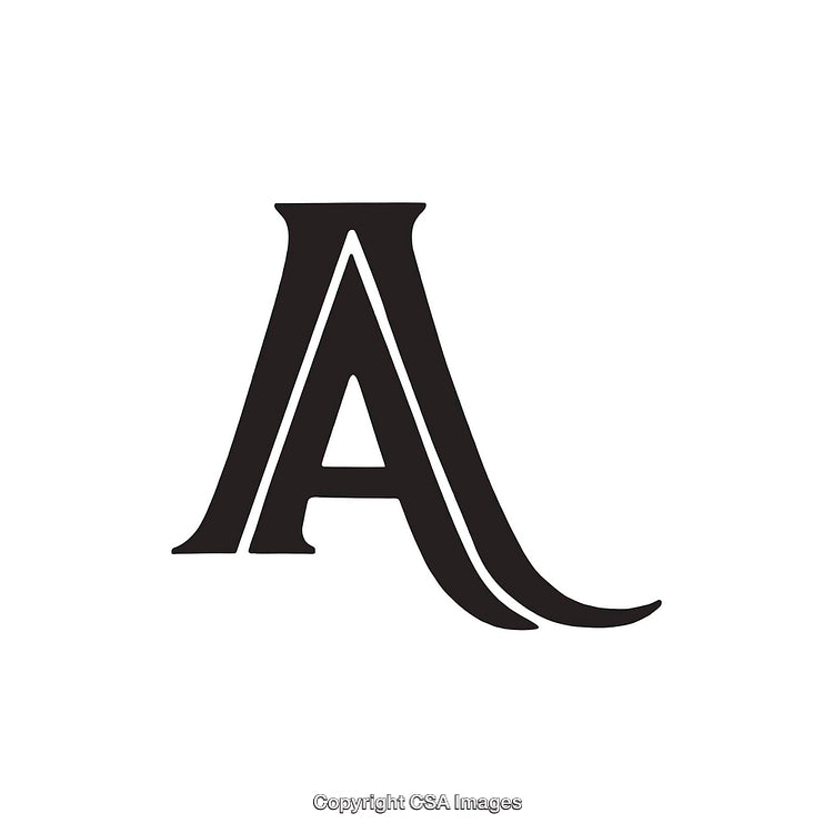 Elegant Artistic Design of the Letter A Featuring Decorative Lines