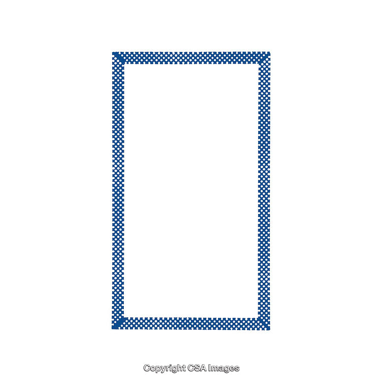 Blue and White Patterned Frame with Empty Center for Creative Designs