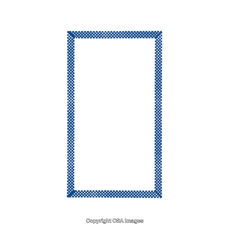 Blue and White Patterned Frame with Empty Center for Creative Designs