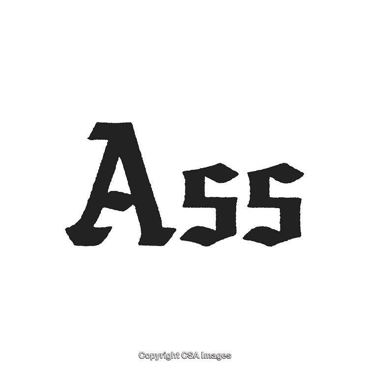 Bold Decorative Old English Script Spelling a Word on White Background