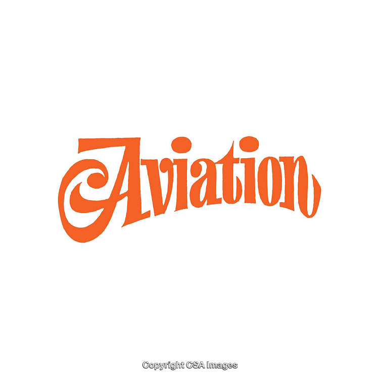 Orange Typography Design Featuring the Word Aviation in Elegant Fonts