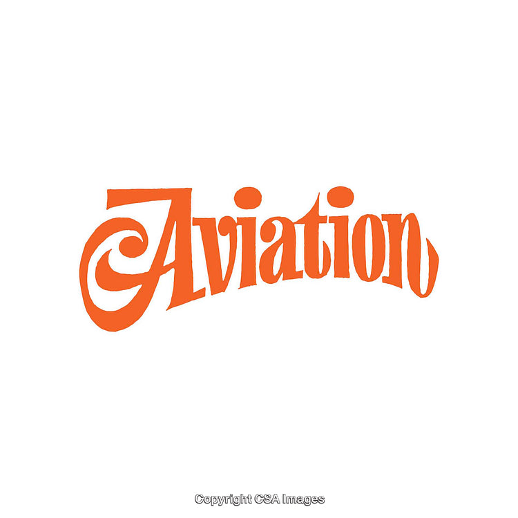 Orange Typography Design Featuring the Word Aviation in Elegant Fonts