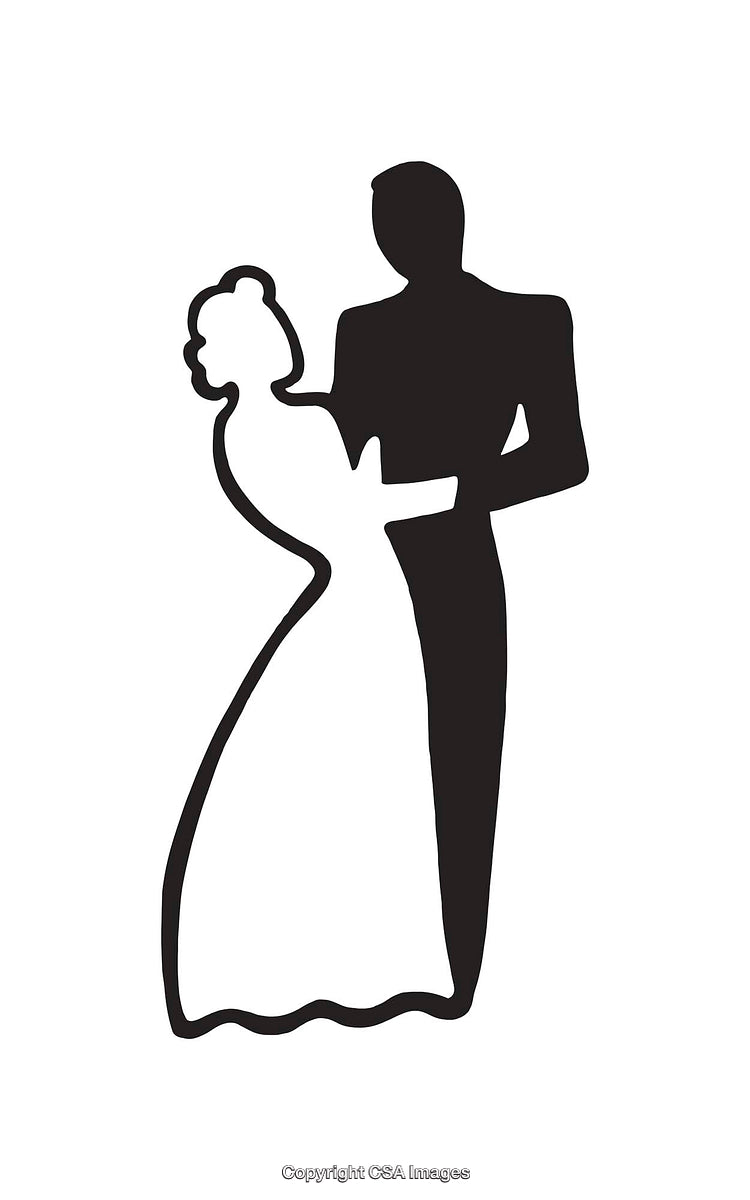 Silhouette of a Couple Dancing in Elegant Attire