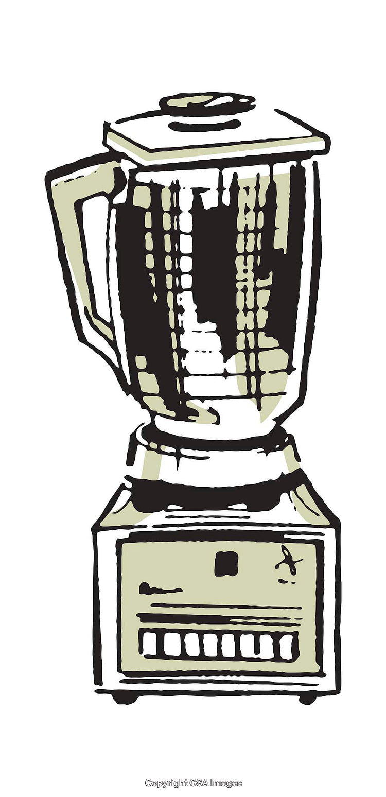 Retro Blender Vector Illustration with Stylized Design in Simple Color Palette