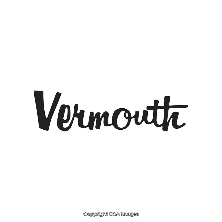 Stylized Black Font Design Showcasing the Word Vermouth in Calligraphy