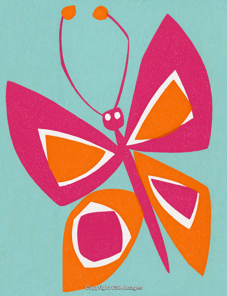 Colorful Abstract Butterfly Illustration with Geometric Shapes and Vibrant Colors
