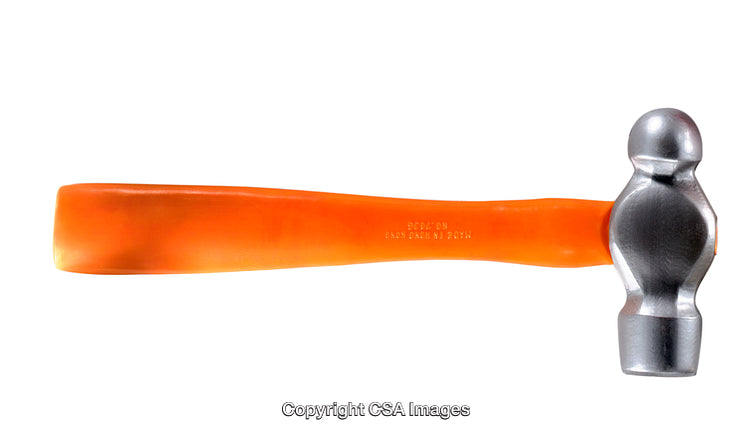 Orange and Silver Plastic Toy Object with Rounded Shapes Isolated on White