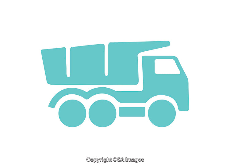 Stylized Icon of a Dump Truck in Minimalist Design
