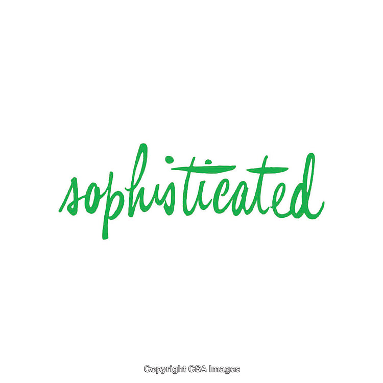 Elegant Green Text on White Background Saying "Sophisticated"