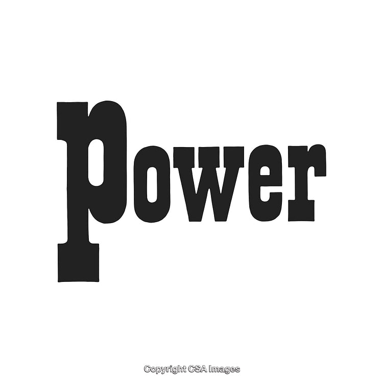 Typography Art Featuring the Word Power in Bold Black Type on White Background